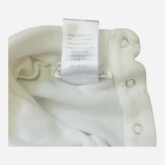 Petite Amy White Turtleneck Long Sleeve Top Girls 12 Months cotton snaps closure - Picture 7 of 7